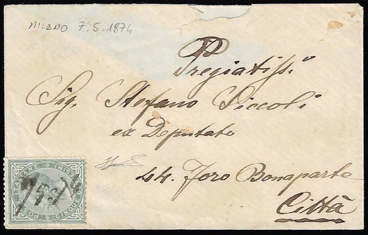 1874 - 5 cent. De La Rue, tiratura ... 