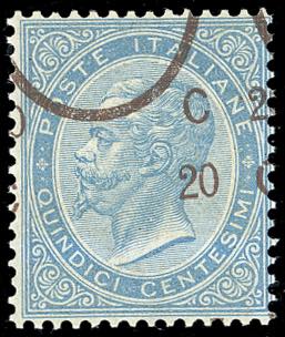 1865 - 20 cent. su 15 cent. Ferro ... 