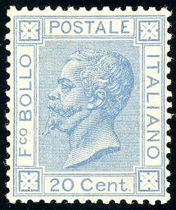 1867 - 20 cent. celeste lillaceo ... 