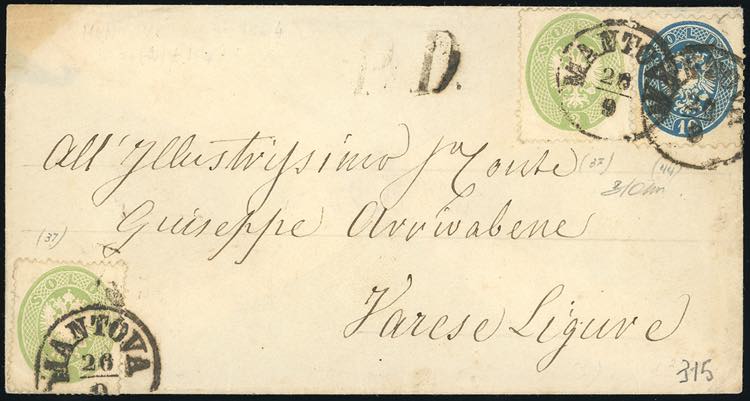 1864 - 3 soldi verde, dent. 14, ... 