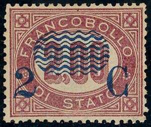 1878 - 2 cent. su 2 lire Servizio ... 