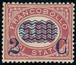 1878 - 2 cent. su 5 lire Servizio ... 