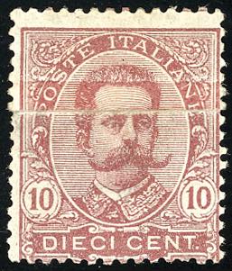 1896 - 10 cent. carminio, stampa ... 