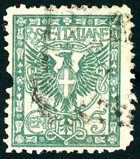 1906 - 5 cent. Floreale, dent. 11, ... 