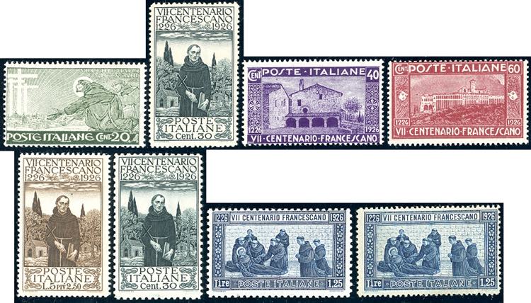 1926 - San Francesco, 8 valori ... 