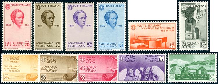 1935 - Bellini (338/393+A), gomma ... 