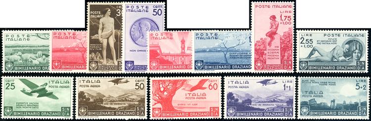 1936 - Orazio (398/405+A), gomma ... 