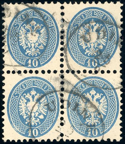 1864 - 10 soldi azzurro, dent. 9 ... 