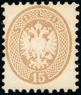 1854 - 15 soldi bruno, dent. 9 1/2 ... 