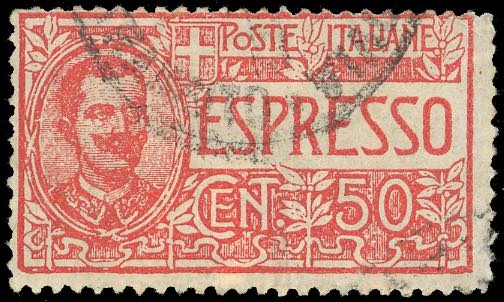 1920 - 50 cent. rosso, FALSO DI ... 