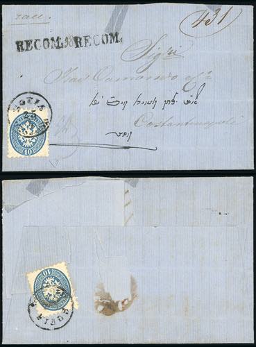LEVANTE 1867 - 10 soldi azzurro, ... 