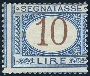 1874 - 10 lire azzurro e bruno ... 
