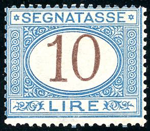 1874 - 10 lire azzurro e bruno ... 