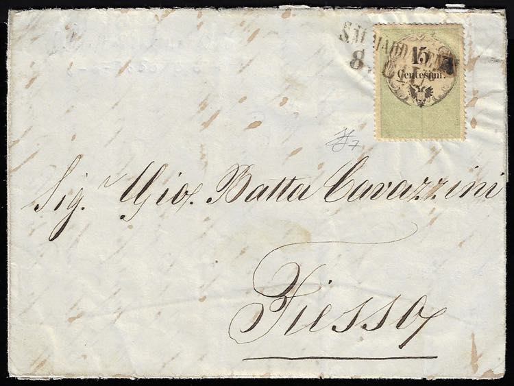 1856 - 15 cent. marca da bollo ... 