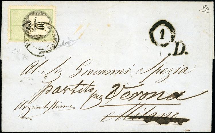 1854 - 30 cent. marca da bollo ... 