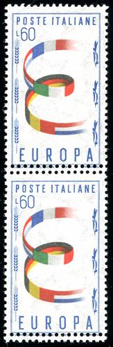 1957 - 60 lire Europa CEPT, doppia ... 
