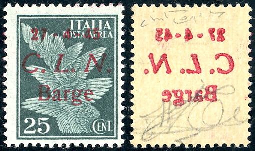 BARGE 1945 - 25 cent. posta aerea, ... 