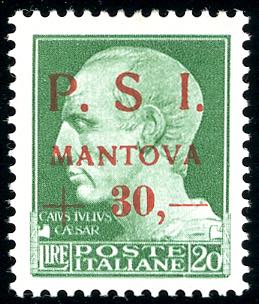 MANTOVA 1945 - 30 + 20 lire verde ... 
