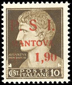 MANTOVA 1945 - 1,90 lire su 10 ... 