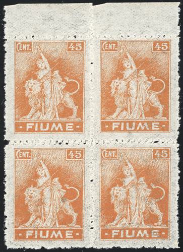 FIUME 1919 - 45 cent. Allegorie e ... 