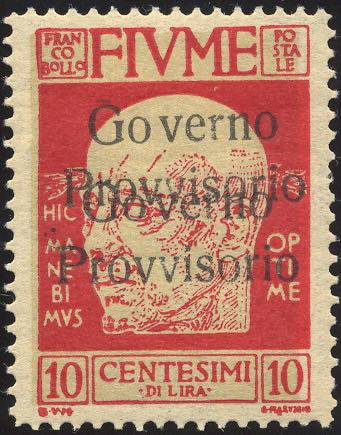 FIUME 1921 - 10 cent. doppia ... 