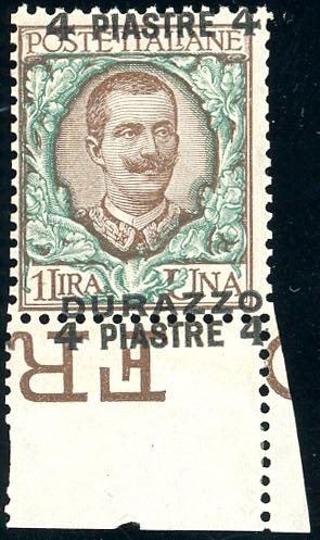 DURAZZO 1909 - 4 pi. su 1 lira, ... 