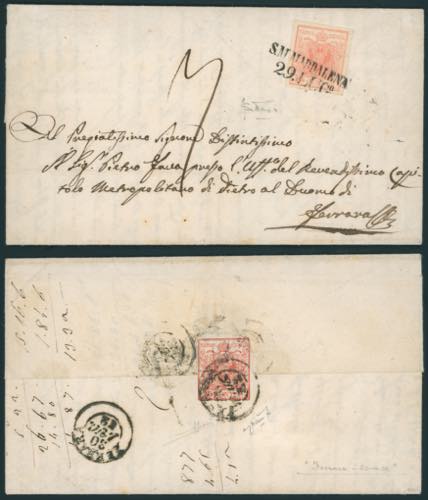1852 - 15 cent. rosa, II tipo, ... 