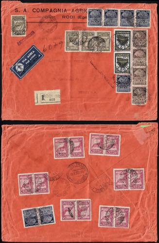 1937 - 10 lire, striscia di tre e ... 