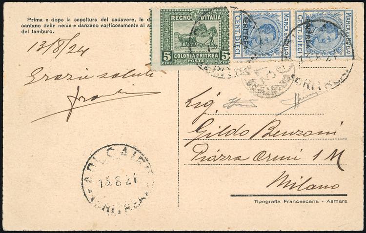 1924 - 5 cent. Soggetti africani ... 