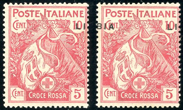 1915 - 10 + 5 cent. Croce Rossa, ... 