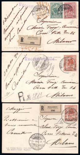 1911 - Due cartoline raccomandate ... 