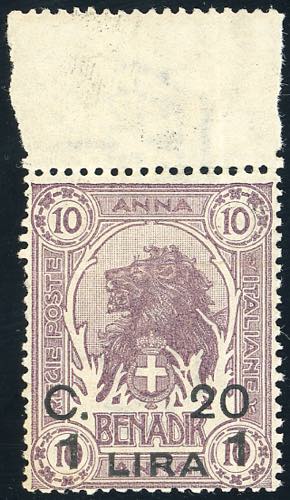 1916 - 20 cent. su 1 lira su 10 a. ... 