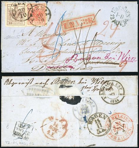 1854 - 15 cent. rosso, III tipo, ... 
