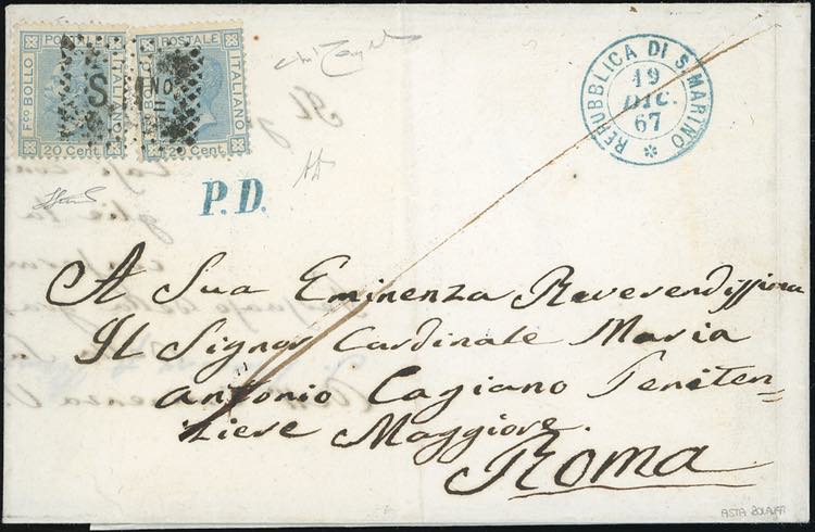1867 - 20 cent. celeste chiaro, ... 