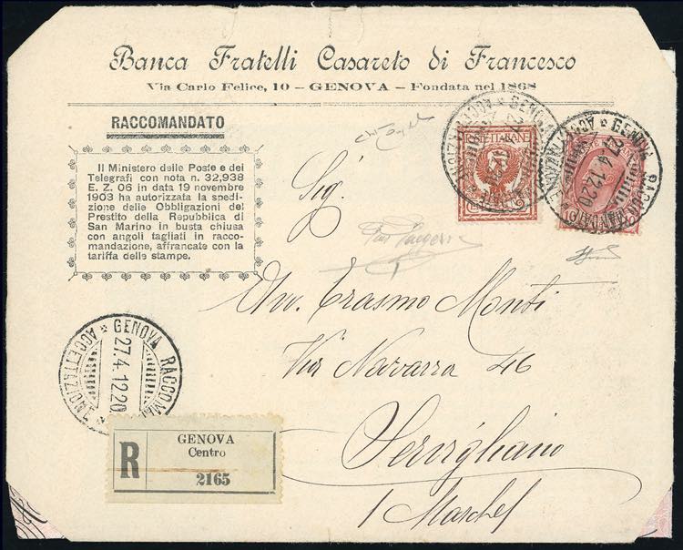 1911 - 2 cent. Floreale, 10 cent. ... 