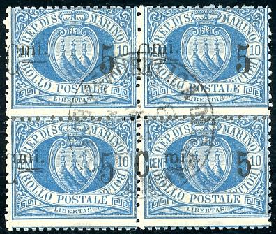 1892 - 5 cent. su 10 cent. (8), ... 