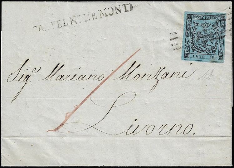 1855 - 40 cent. celeste (5), ... 