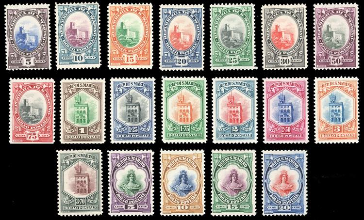 1929/35 - Veduta, 19 valori ... 