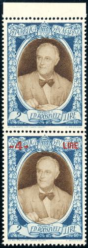 1947 - 4 lire su 2 lire Roosvelt, ... 