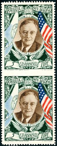 1947 - 5 lire Roosvelt, coppia ... 