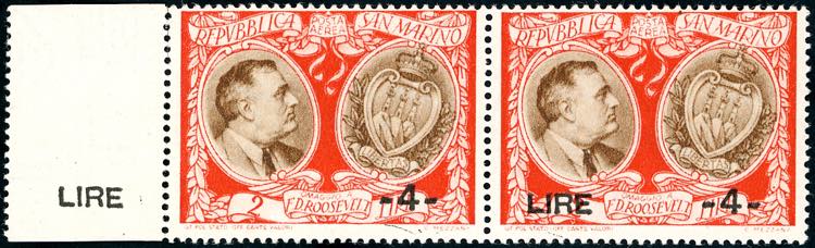 1947 - 4 lire su 2 lire Roosvelt ... 