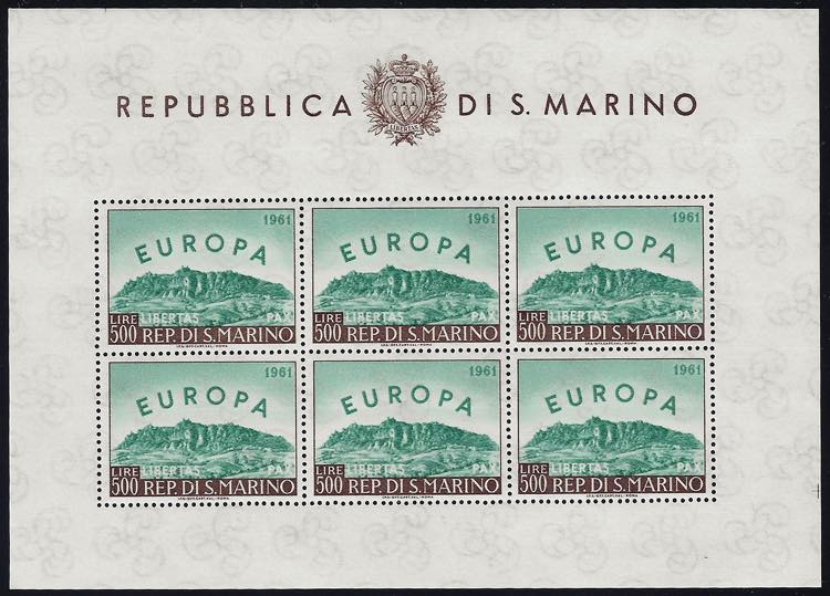 1961 - 500 lire Europa, foglietto ... 