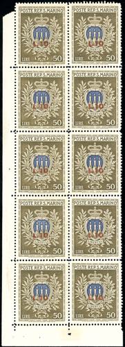 1946 - 10 lire su 50 lire Pro ... 