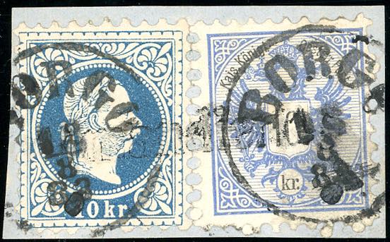 AUSTRIA 1883 - 10 Kr. azzurro ... 