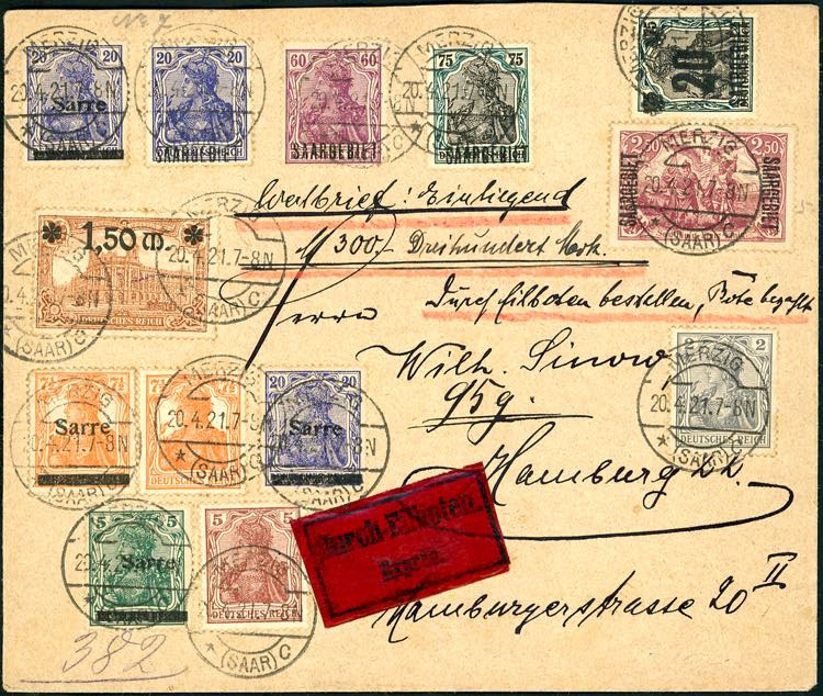 GERMANIA SARRE 1921 - Interessante ... 