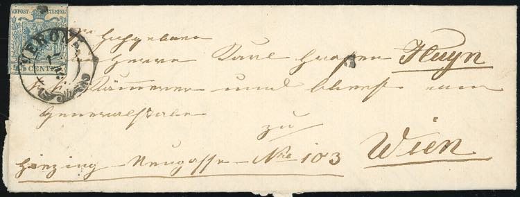 1854 - 45 cent. azzurro ardesia, ... 