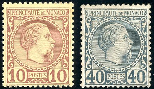 MONACO 1885 - 10 cent. e 40 cent. ... 