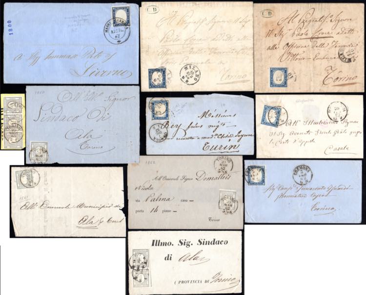 SARDEGNA 1859/1863 - Sei lettere, ... 