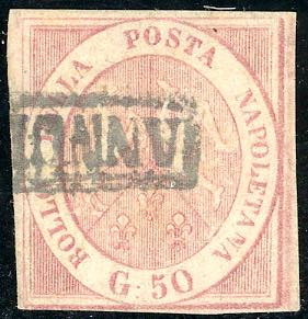 1858 - 50 grana rosa brunastro ... 