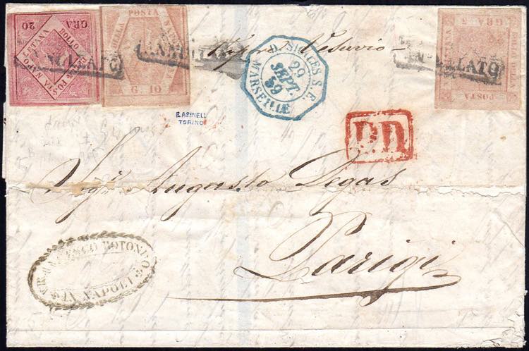 1859 - 20 grana, falso per Posta, ... 